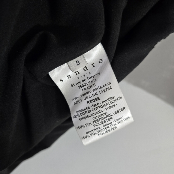Sandro Paris Elegant Black Lace Dress 3 - Picture 3 of 11